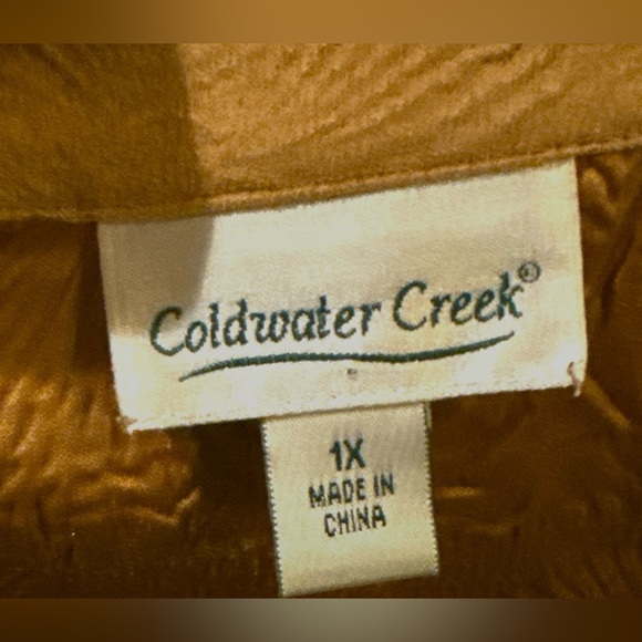 Coldwater Creek Floral Chamois Long Sleeve Button Up Shirt Jacket Sz 1x - Picture 5 of 5